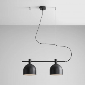 Lustra moderna neagra din metal cu 2 becuri Aldex Beryl 
