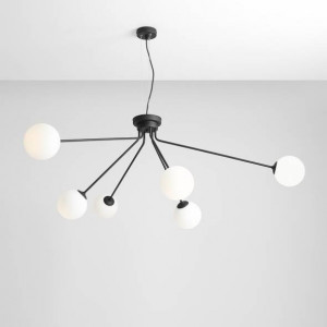 Lustra moderna neagra din metal cu 6 globuri Aldex Holm