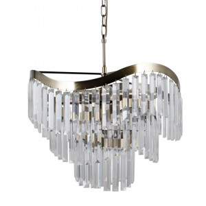 Lustra moderna nickel cu cristale Italux Sabriga 