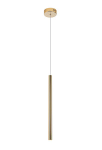 Pendul LED cilindric auriu din metal inaltime reglabila Organic Maxlight