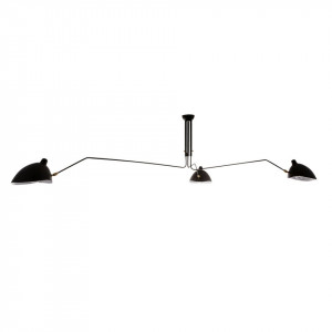 Plafoniera moderna neagra cu 3 brate din metal Italux Davis