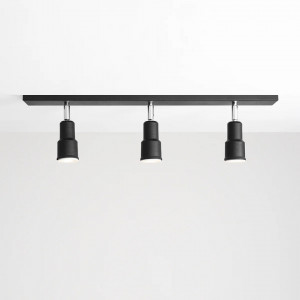 Plafoniera moderna neagra din metal cu 3 becuri Aldex Aspo 