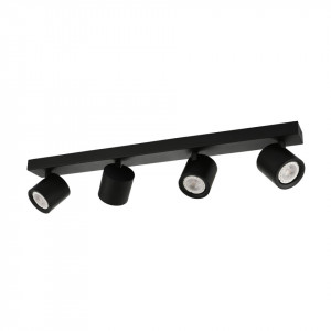 Spot aplicat modern negru rotund cu 4 brate Italux Carlota