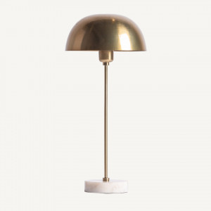 Veioza aurie cu baza din marmura alba Dome Vical Home