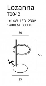 Veioza aurie Lozanna Maxlight -T0042