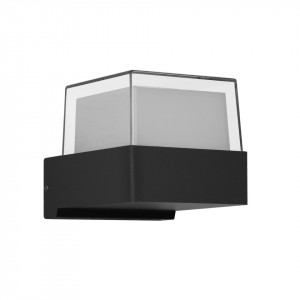 Aplica perete exterior moderna neagra patrata Italux Martha 4000k S