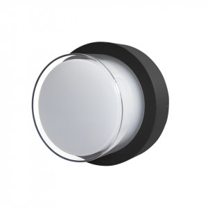 Aplica perete exterior moderna neagra rotunda Italux Rost 3000k S