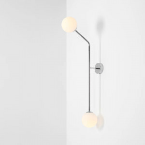 Aplica perete moderna chrome cu 2 globuri de sticla Aldex Pure V