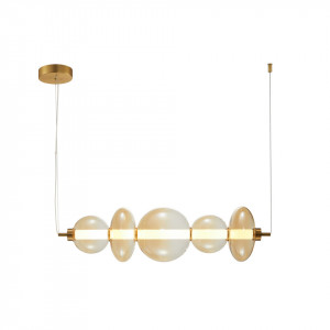 Lustra moderna bronz din metal cu 5 globuri din sticla Italux Sonte