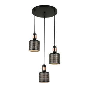 Lustra moderna neagra cu 3 pendule Italux Restenza