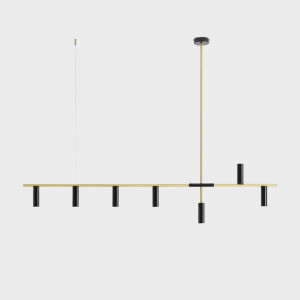 Lustra moderna neagra liniara cu 7 becuri Aldex Trevo