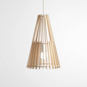 Pendul modern bej din lemn stil rustic Aldex Ferb L