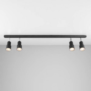 Plafoniera moderna neagra din metal cu 4 becuri Aldex Aspo 2x2