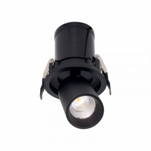 Spot incastrat modern negru rotund 2700k Mantra Garda M