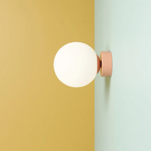Aplica perete moderna portocalie cu glob de sticla Aldex Ball S
