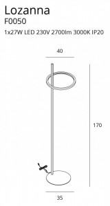 Lampadar auriu Lozanna Maxlight -F0050