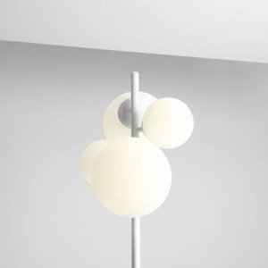 Lampadar modern alb liniar cu 4 globuri din sticla Aldex Bloom 