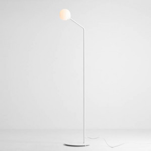 Lampadar modern alb liniar cu un glob de sticla Aldex Pure