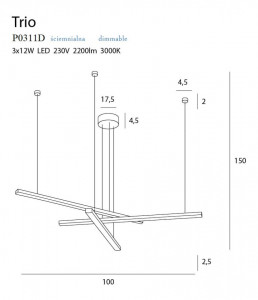 lustra liniara, lustra suspendata, lustra led, lustra neagra, lustra minimalista, lustra moderna, lustra 3 linii, lustra 3 brate, lustra living, lustra casa scarii