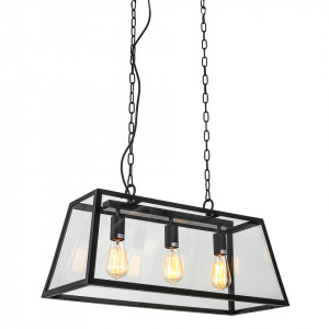 Lustra moderna neagra cu 3 becuri Italux Laverno