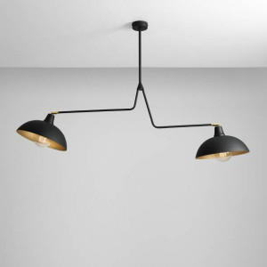 Lustra moderna neagra din metal cu 2 brate Aldex Espace
