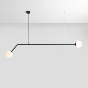 Lustra moderna neagra minimalista cu 2 globuri Aldex Pure