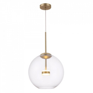 pendul glob de sticla, pendul led, pendul auriu, pendul transparent, pendul sticla, pendul casa scarii, pendul iluminat masa, pendul iluminat