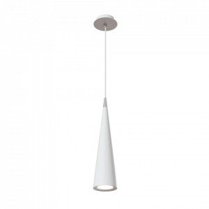 Pendul Maytoni Nevill Alb -01-W  Culoare: Alb  Dimensiuni: Diametru 10cm, Inaltime 36cm (min) 158cm (max)  Material structura: Metal  Becuri: 1 x GU10 (40W)  Greutate: 0.4kg