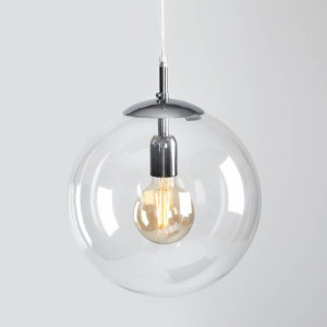 Pendul modern chrome cu glob de sticla transparenta Aldex Globe