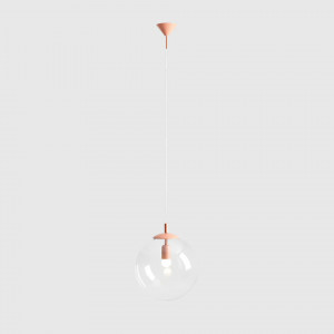 Pendul modern portocaliu cu glob de sticla transparenta Aldex Globe
