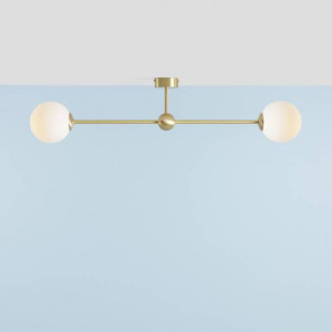 Plafoniera moderna alama cu 2 globuri de sticla Aldex White Pearl