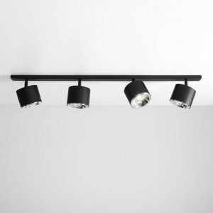 Plafoniera moderna neagra din metal cu 4 becuri Aldex Bot