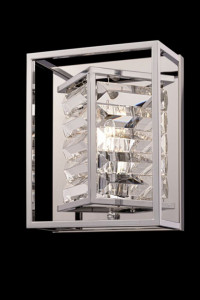 Aplica perete Maytoni Tening Argintiu -01CH  Culoare: Argintiu  Dimensiuni: Lungime 20cm, Latime 11.2cm, Inaltime 25cm  Material structura: Metal  Material abajur: Sticla  Becuri: 1 x E14 (60W) - nu sunt incluse  Greutate: 1.4kg