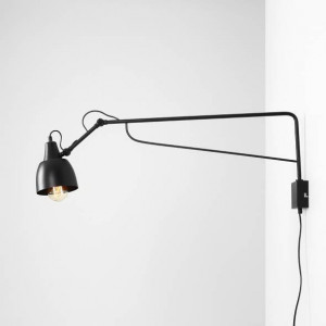 Aplica perete moderna neagra din metal tip lampa Aldex Soho L