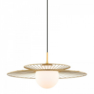 Lustra moderna aurie din metal cu glob din sticla Italux Sarah