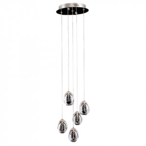 Lustra moderna chrome cu 5 pendule Italux Huelto