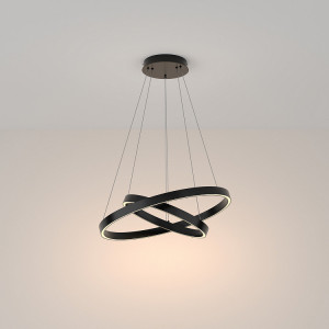Lustra moderna neagra cu 2 cercuri led Maytoni Rim S