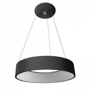 Lustra moderna neagra rotunda cu led Italux Mattia