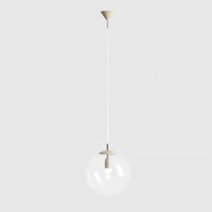 Pendul modern bej cu glob de sticla transparenta Aldex Globe