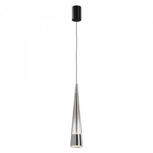 Pendul modern chrome din sticla cu led Maytoni Sintesi