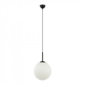 Pendul modern negru cu glob din sticla Italux Deore d30