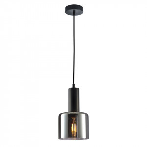 Pendul modern negru cu sticla fumurie Italux Santia