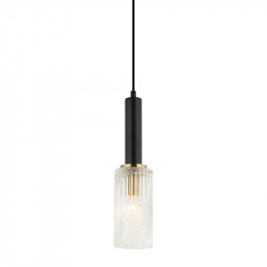 Pendul modern negru cu sticla transparenta Italux Pearl