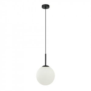Pendul modern negru din metal cu glob de sticla Italux Deore