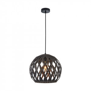 Pendul modern negru din metal Italux Hello