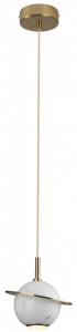 Pendul Uranos Maxlight Auriu Alb -P0413 Culoare: Auriu, Alb  Dimensiuni: Diametru 16cm, Inaltime 11cm - 190cm (max)  Material: Metal, Marmura, Arilic  Becuri: 1 x 5W LED 230V,  350 LM 3000k