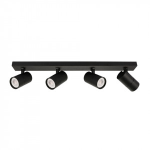 Spot aplicat modern negru rotund cu 4 brate Italux Laconi