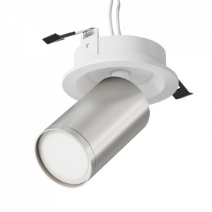 Spot incastrat modern alb argintiu rotund din aluminiu Maytoni Focus S