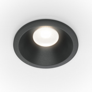 Spot incastrat modern negru rotund dimabil 6w Maytoni Zoom 3000K