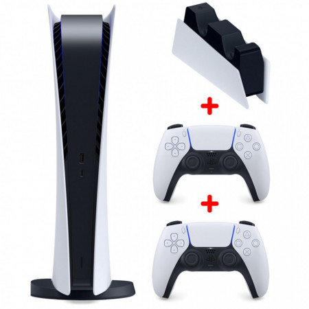 Konzola Sony PlayStation 5 PS5 Digital edition 825GB + Dualsense white + Charging Station